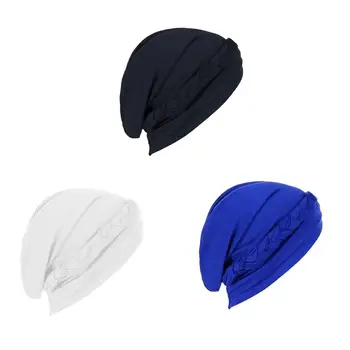 Женская шапка-тюрбан, повязка на голову, шапочки-бини, костюм, мягкие шапочки-капоты, головной платок, шапка-хиджаб, шарф для женщин и девочек