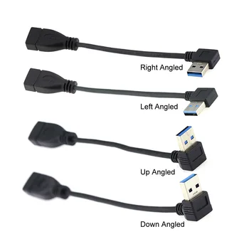 Кабельный кабель 90 градусов USB 3.0 Type-A для подключения к USB 3.0 Type-A для подключения к USB 3.0 Type-A Удлинительный кабель 20 см 5 Гбит/с