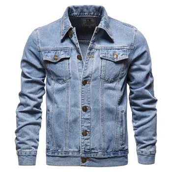 Мужская джинсовая куртка, Мужские Осенние боковые карманы 2021, пальто в стиле хип-хоп, мужская японская Уличная одежда, Синие куртки для мужчин