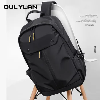 Мужской рюкзак OULYLAN, Многофункциональный деловой рюкзак для ноутбука, USB-зарядка, водонепроницаемая пленка, Мужская сумка на плечо, Повседневная сумка