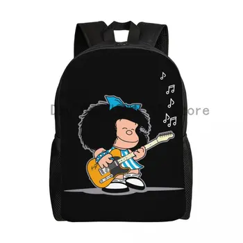 Рюкзак для путешествий по комиксам Mafalda Quino, Мужская Женская Школьная Компьютерная сумка для книг, Классический Мультфильм, Манга, Сумки для студентов колледжа