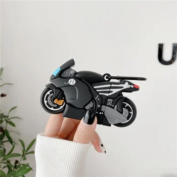 Креативный Интересный 3D Мотоциклетный Силиконовый Чехол Для Наушников Airpods 1 2 Pro С Брелоком Противоударный Чехол Для Airpods 3 2021