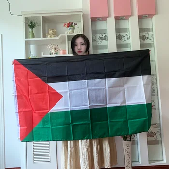 Флаг Палестины 150x90 см, высококачественный полиэстер, подвесной баннер с палестинским флагом Газы
