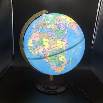 Глобус среднего размера, светодиодная настольная лампа, украшение спальни, Карта мира, Надувной тренировочный географический шар